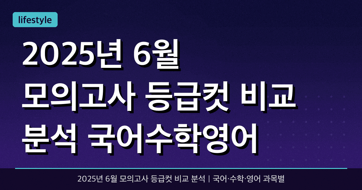 2025년 6월 모의고사 등급컷 비교 분석 (국어·수학·영어 과목별 학원별 등급 라인 한눈에 정리)