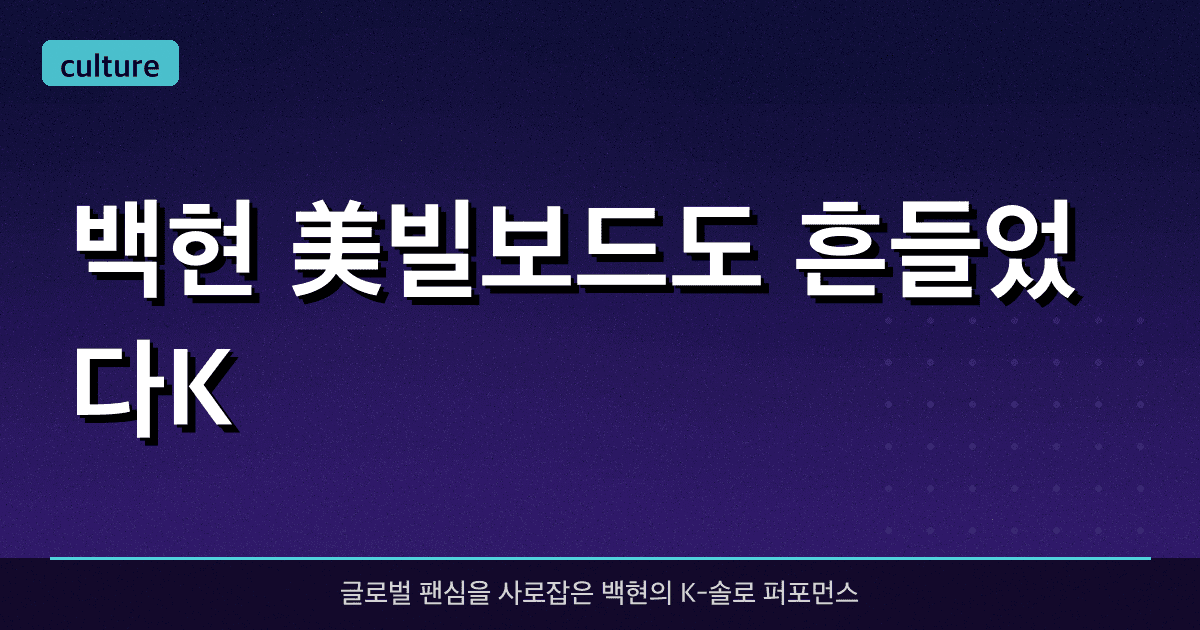 백현, 美빌보드도 흔들었다…'K-솔로 새 역사'