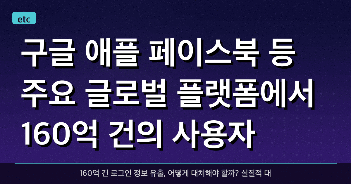 구글, 애플, 페이스북 등 주요 글로벌 플랫폼에서 160억 건의 사용자 로그인 정보 유출, 대처법 확인하기