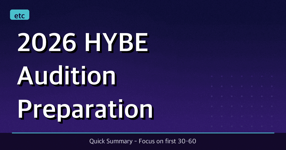 2026 HYBE Audition Preparation Guide