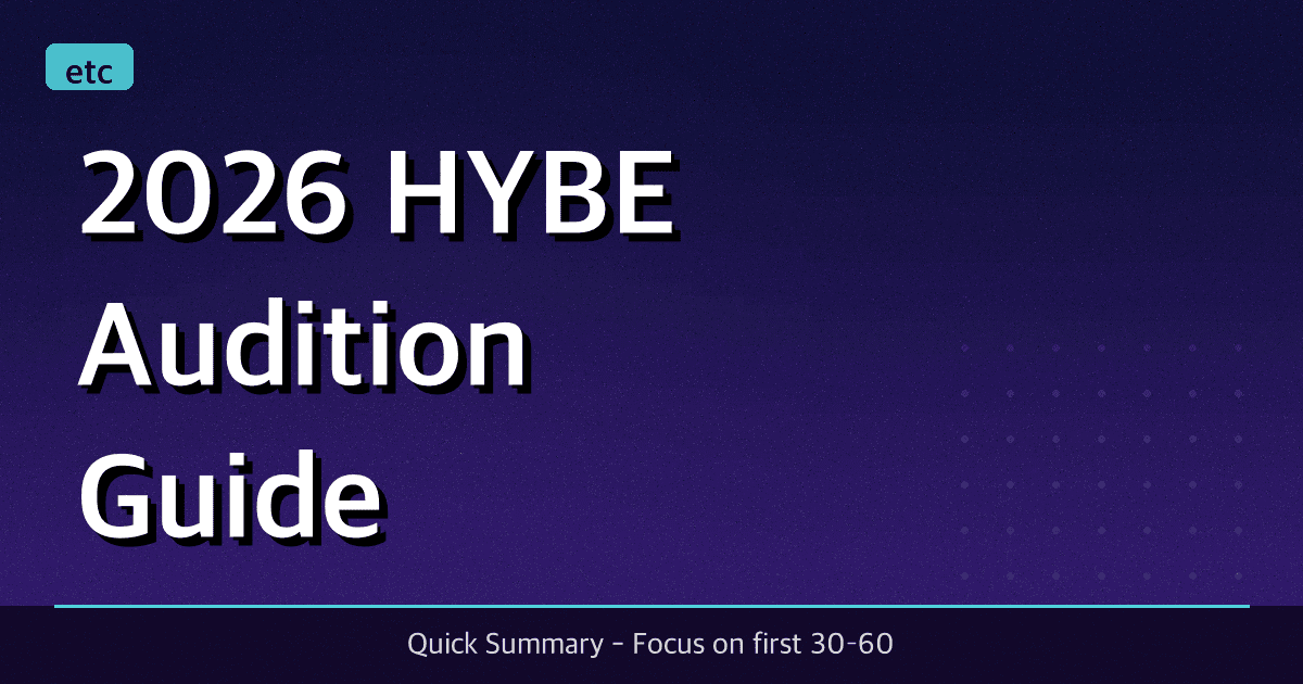 2026 HYBE Audition Guide: Requirements, Prep Plan & Checklist