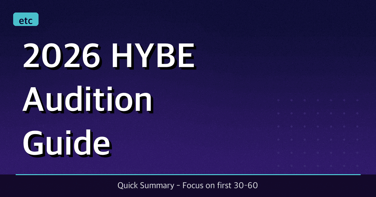 2026 HYBE Audition Guide: Requirements, Prep Plan & Checklist