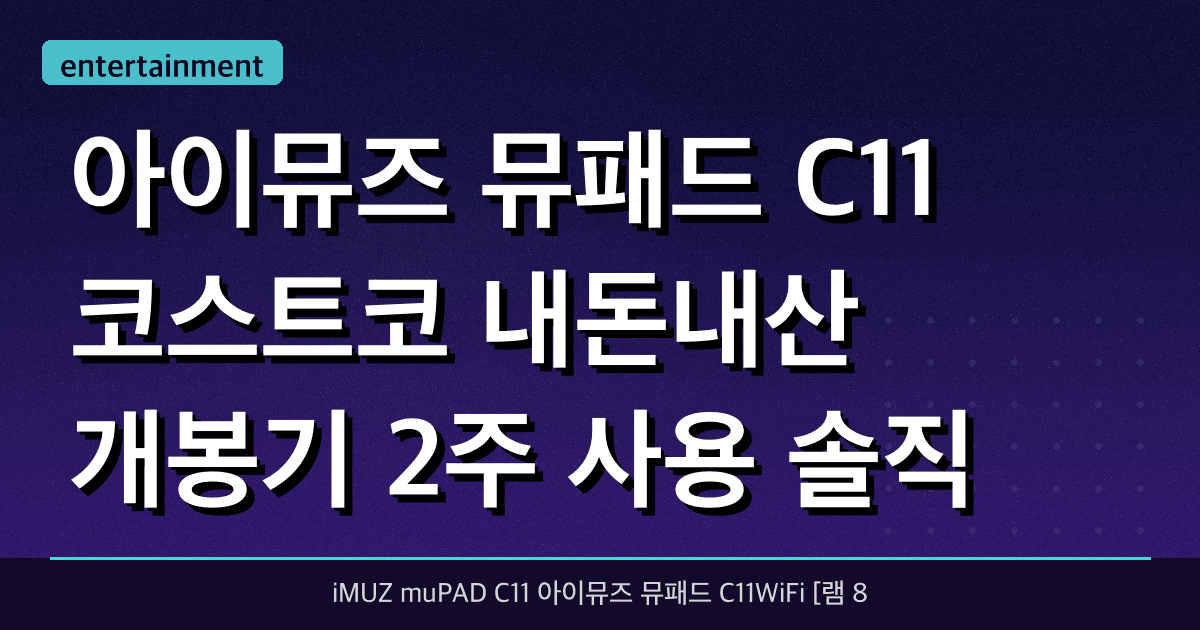 아이뮤즈 뮤패드 C11 코스트코 내돈내산 개봉기: 2주 사용 솔직 후기