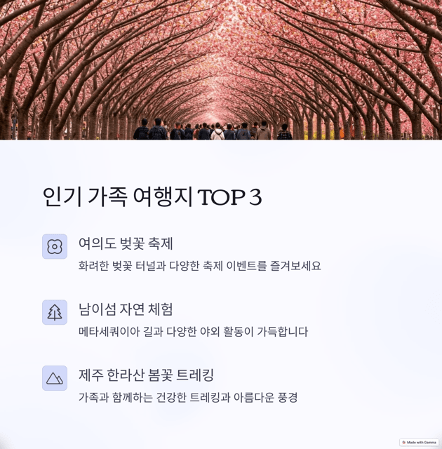 봄 가족 여행 추천 코스 및 숙박 팁