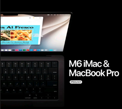 M6 iMac and MacBook Pro라고 표기된 맥북 이미지, 비공식 SNS 자료