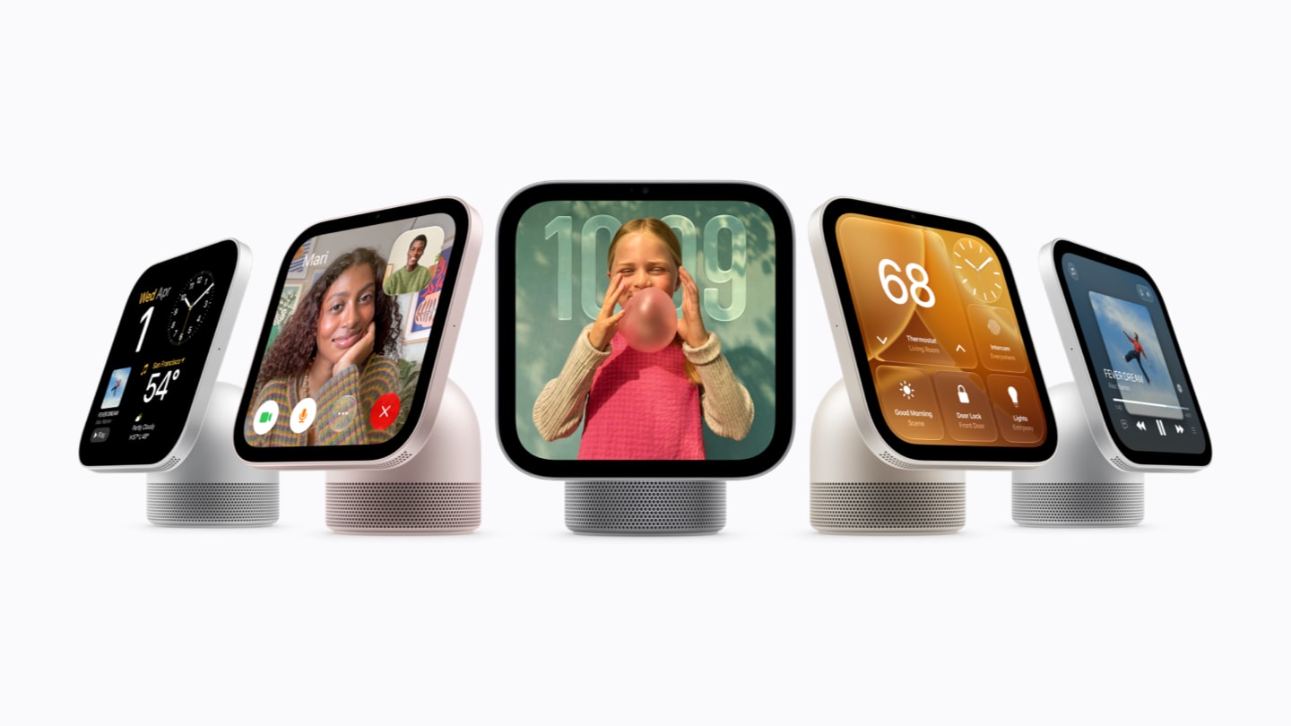 Apple HomeView 탁상형 제품 라인업을 보여주는 공식 이미지