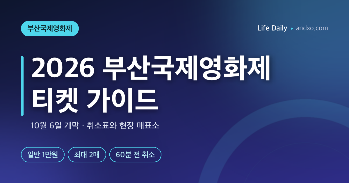 2026 부산국제영화제 10월 6일 개막｜티켓 가격·현장 매표소·취소표·환불 수수료 정리