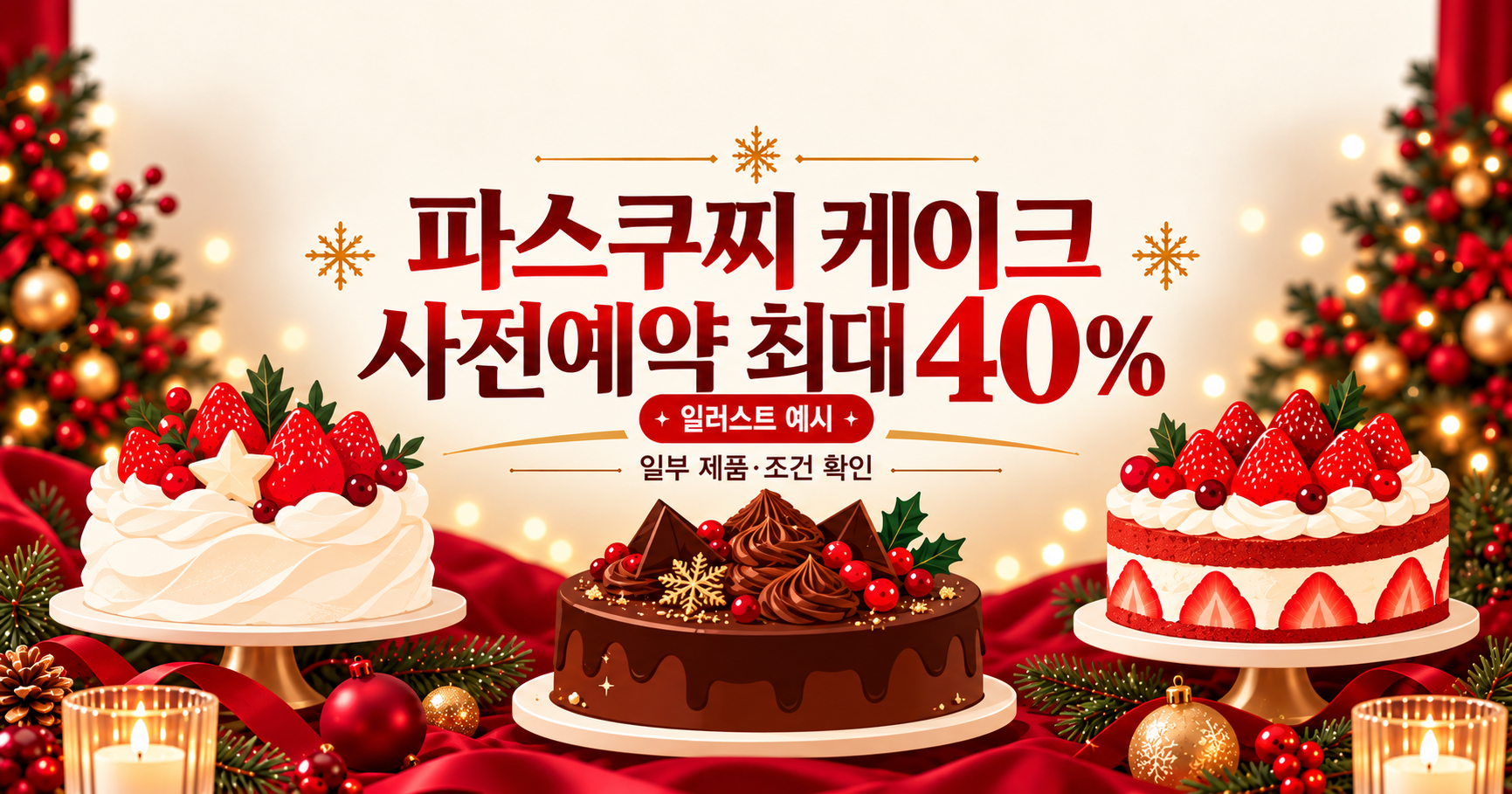 파스쿠찌 크리스마스 케이크 사전예약 40%는 언제까지? 픽업 날짜와 쿠폰 조건