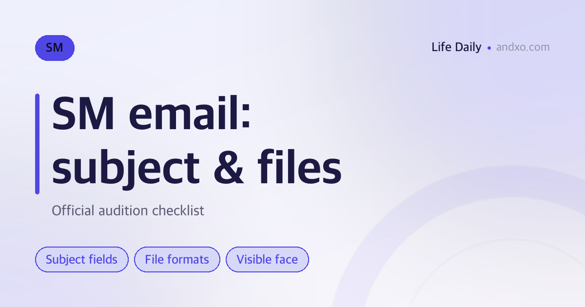 SM email audition: what belongs in the subject line and attachments?