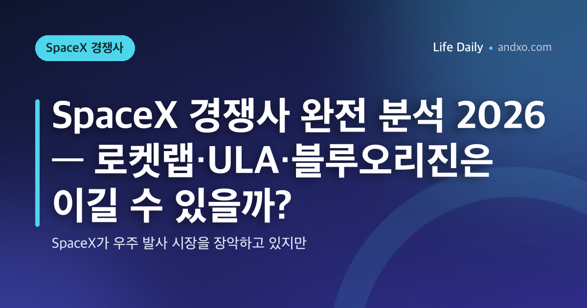 SpaceX 경쟁사 완전 분석 2026 — 로켓랩·ULA·블루오리진은 이길 수 있을까?